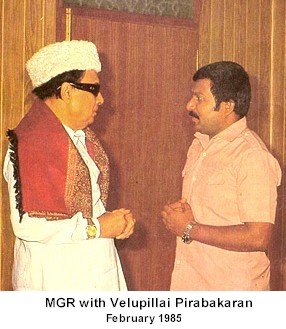 MGR with Velupillai Pirabakaran